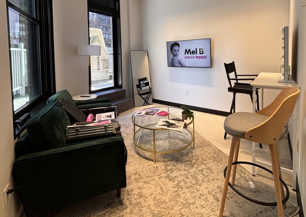 VIP green room with in-house viewing and private balcony at ASL Studios