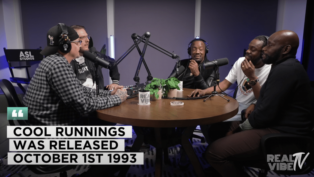 Cast of Cool Runnings at ASL Studios Video Podcast Room on The Real Vibe Podcast
