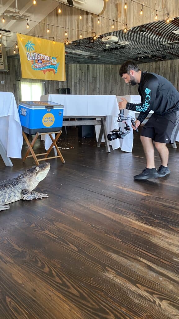 bba The Alligator at Barstool Vs America being filmed