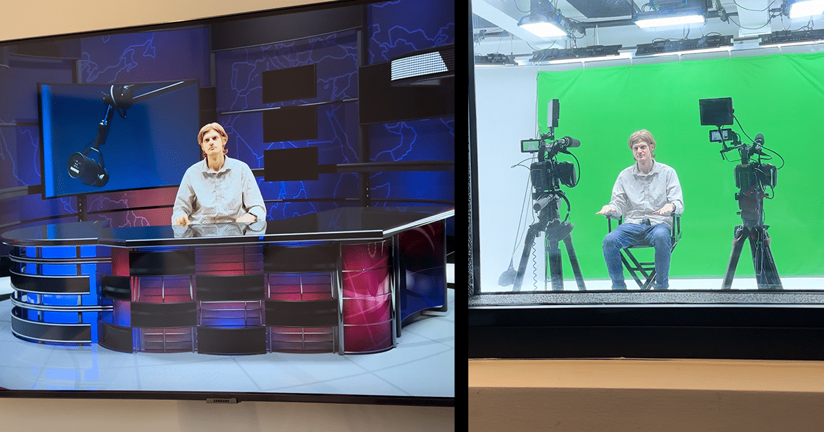 example of a virtual set and green screen at ASL Studios in NYC