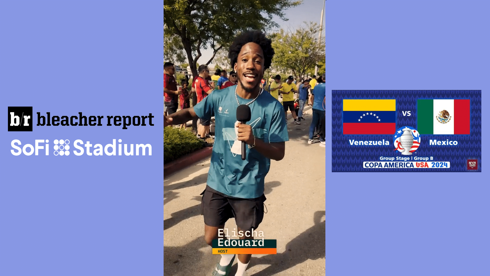 Host at sofi stadium in la at Copa America 2024 for Bleacher Report