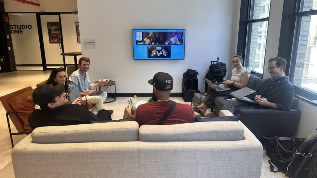 in-house viewing of podcast at asl studios in nyc