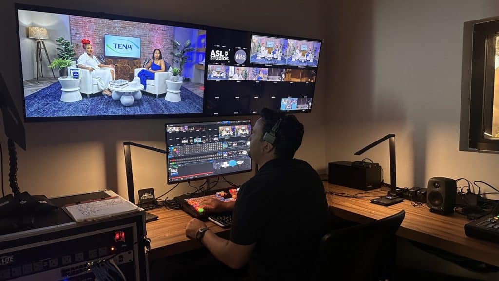 control room during sizzle video interview at asl studios in nyc
