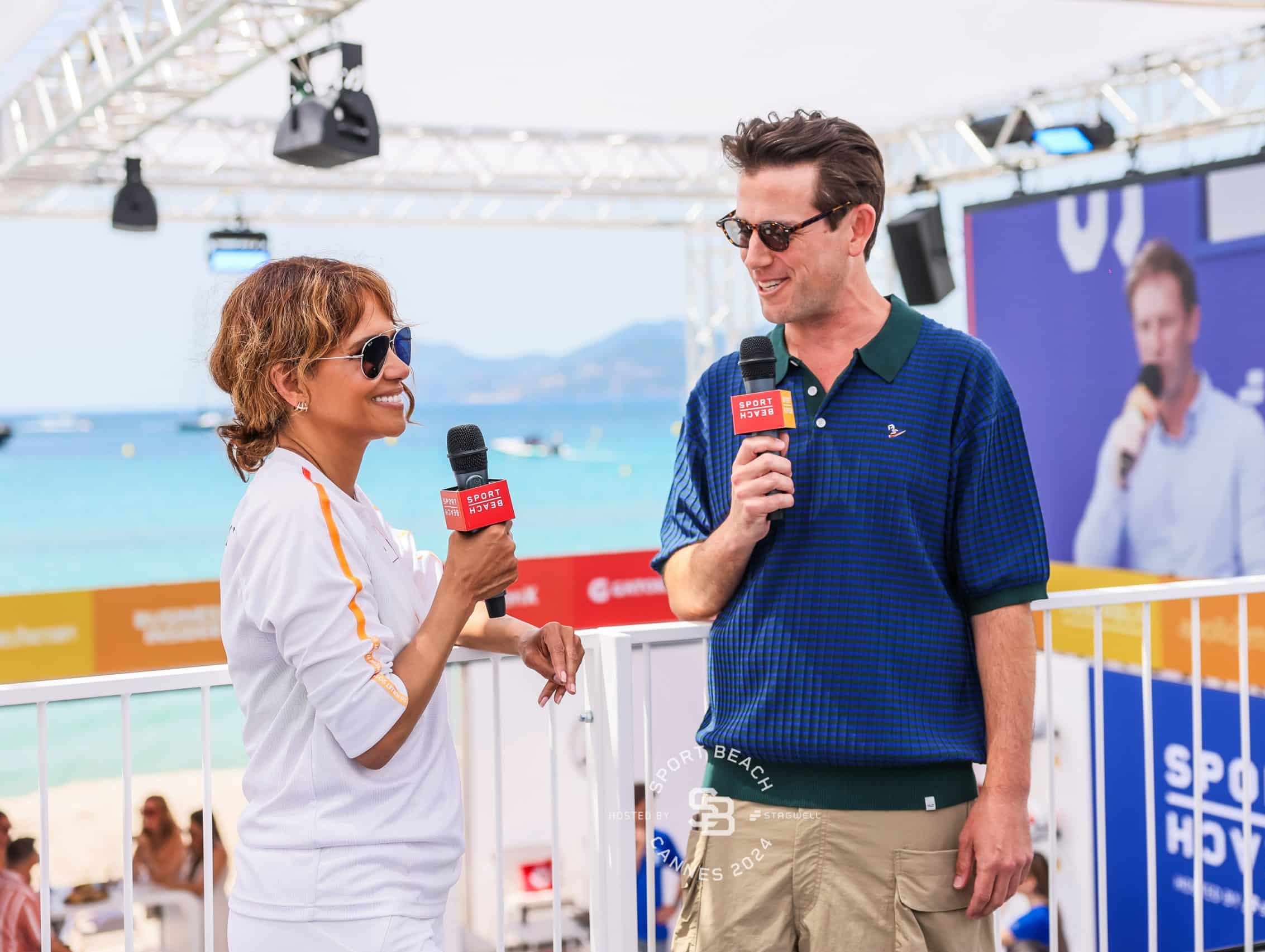 Halle Berry at Sport Beach in an interview