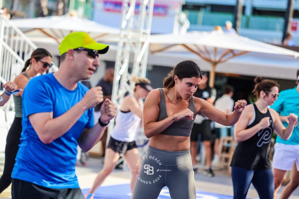 boxing workout class at sport beach at cannes lions festival