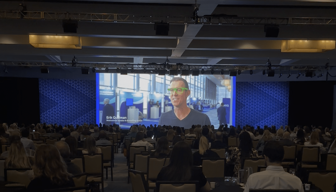 BTS from same day event coverage video being shown on the last day in the main conference room of NIQ C360 By ASL Productions