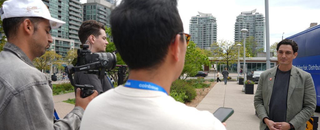 Live event coverage with interviews in Toronto. 